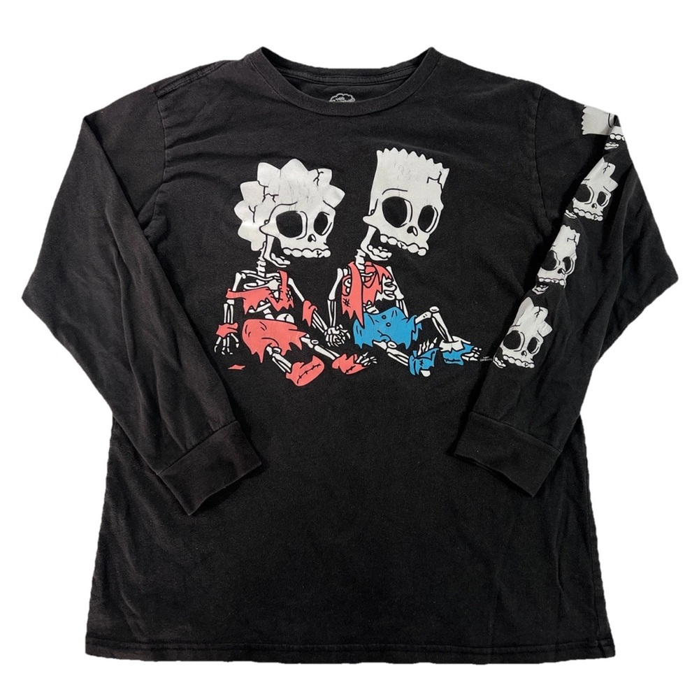 The Simpsons Lisa And Bart Skeleton Bones Graphic T-shirt Size S